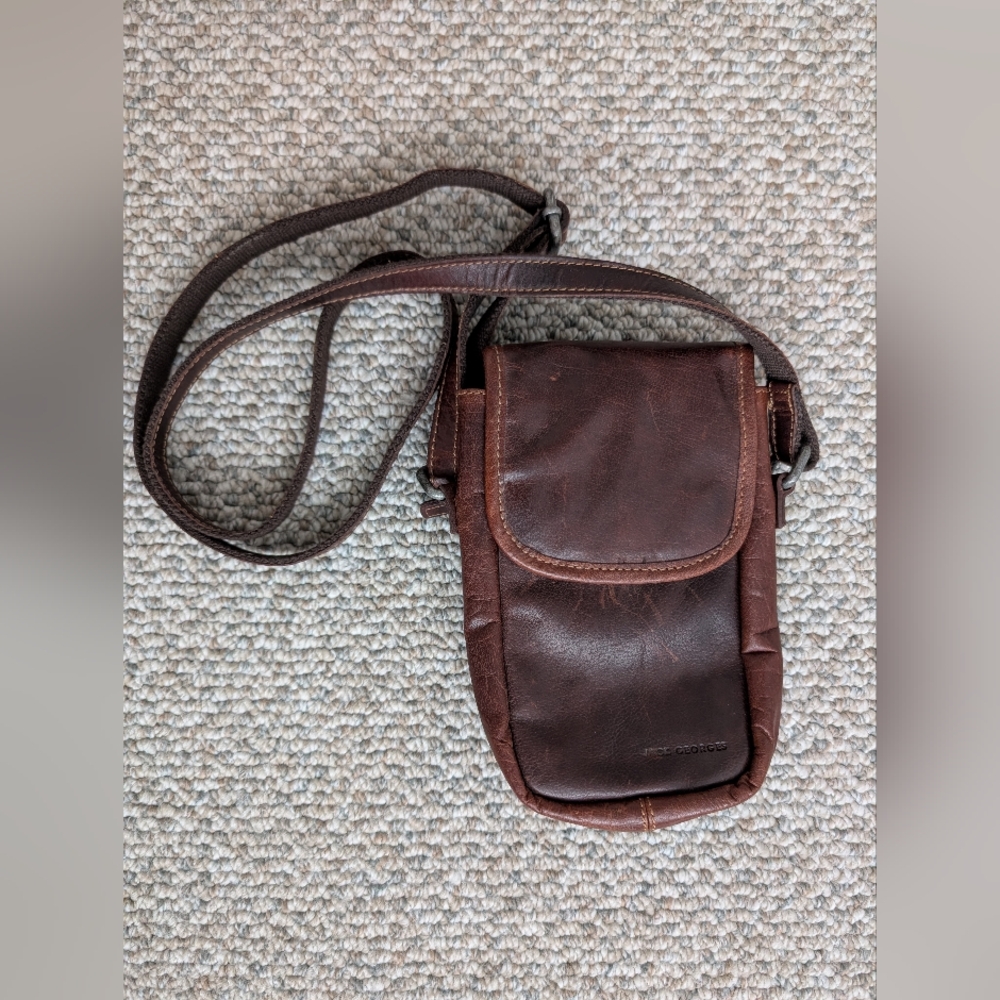 Jack Georges Brown Leather Crossbody Bag